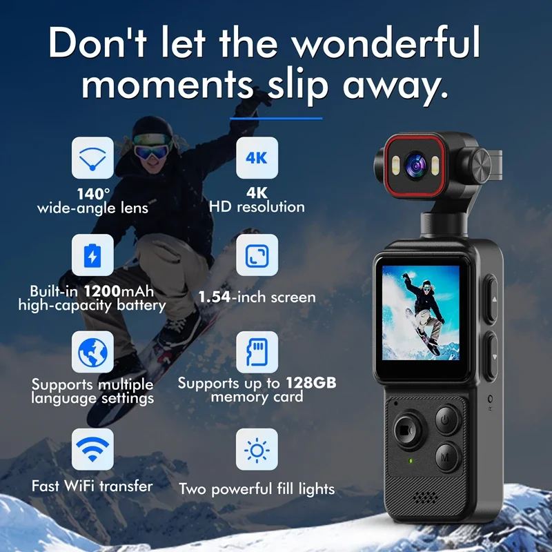 Wireless High-definition Handheld Sports Camera Ap Hotspot Connection For Outdoor Sports Cycling Shooting Vlog Camera New