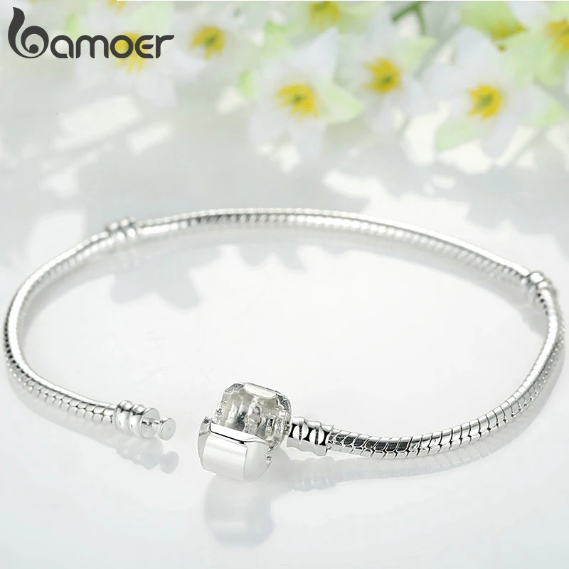 BAMOER Basic Bracelet Snake Chain Bracelets DIY Bracelet Jewelry 16CM-23CM 7 Size Choice for Men Women PA9007