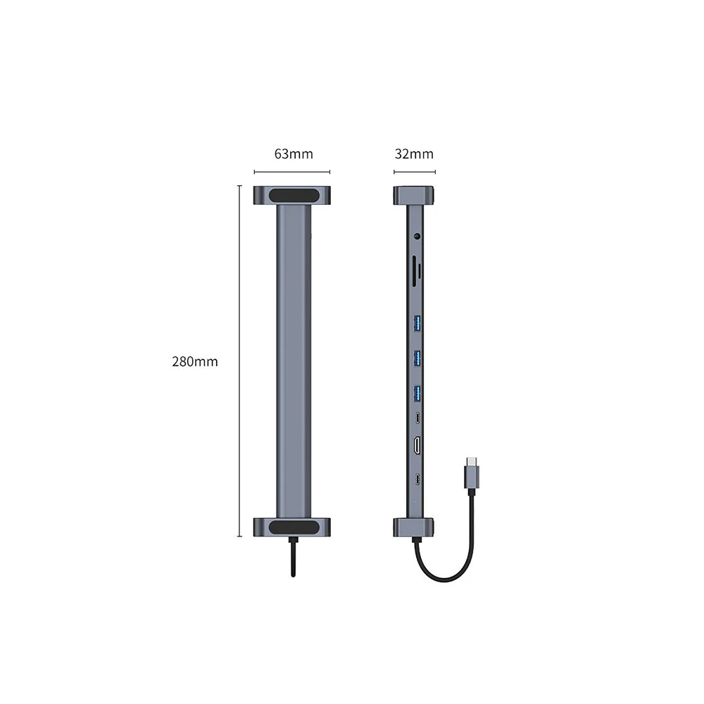 USB C ハブ ラップトップスタンド 折りたたみ式ホルダー LANエクステンダー USBディスク マイクロSD TFカードリーダー PD充電器 4K 30HZ HDTVケーブルスプリッター