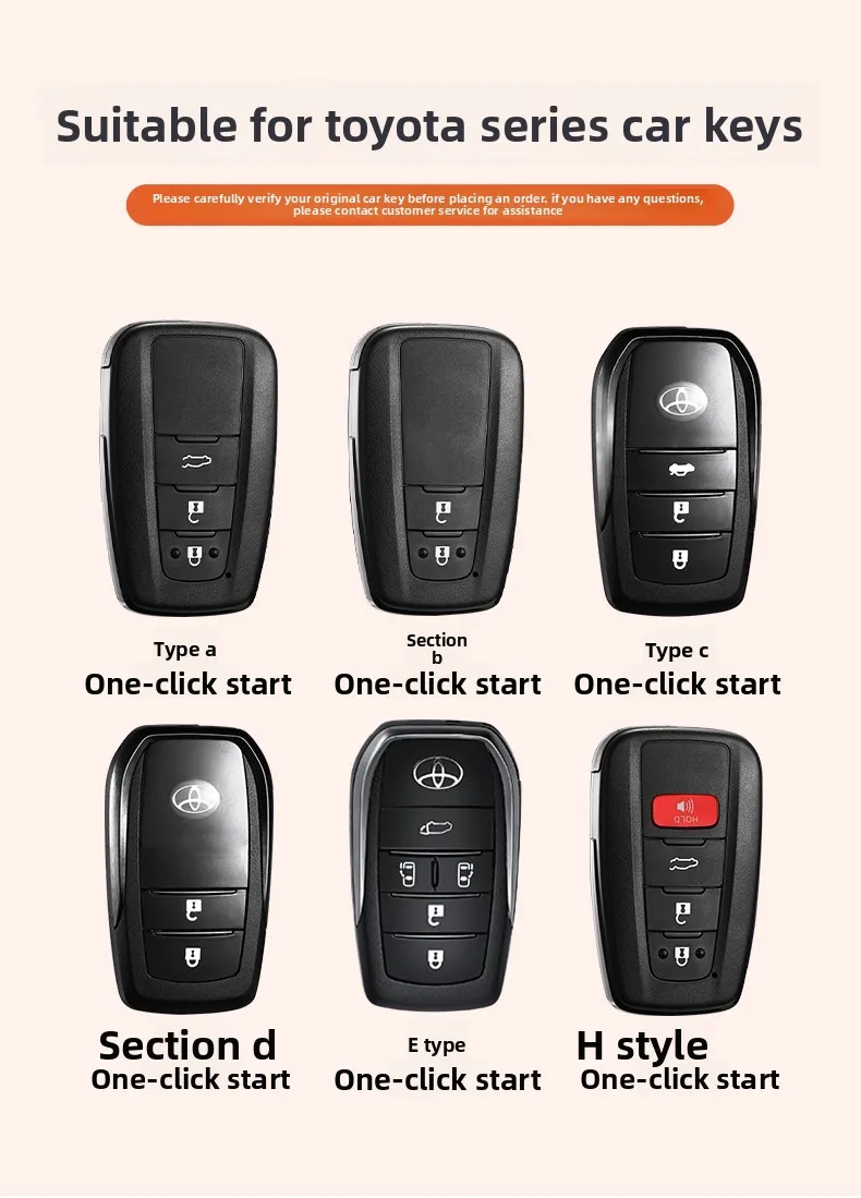 For Toyota Corolla SE 2023 Camry 50 55 TLC200 Yaris Land Cruiser Prado150 RAV4 Venza SIENNA Suede Car Key Case Cover Shell