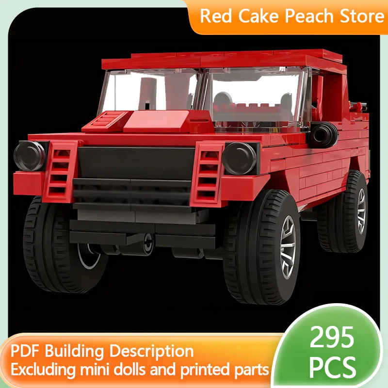 

Модель городской автомобиль MOC, строительные кирпичи LM002, красный внедорожник, модульная технология, детские праздничные подарки, сборка игрушек, костюм