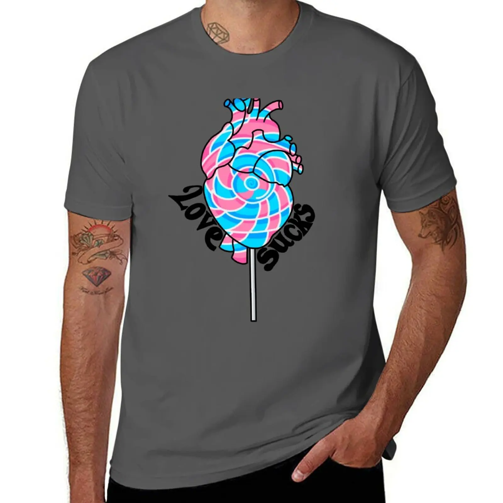

Love Sucks Lollipop T-Shirt Holiday Casual Short Sleeve Top