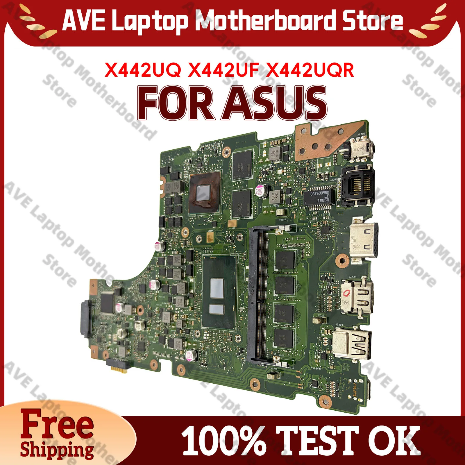 

X442UQ Laptop Motherboard For ASUS X442U X442UNR X442UR X442UQ X442UF F442U X442UAR X442URR A442U R419u Mainboard I3 I5 I7 CPU
