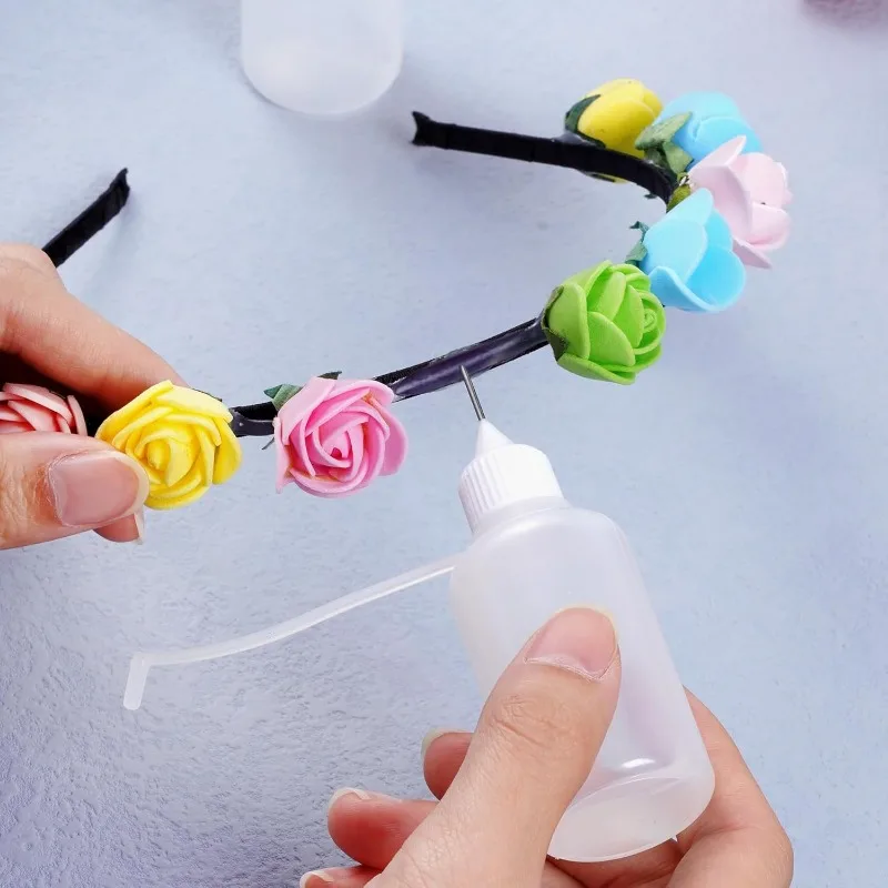 50/5 قطعة من البلاستيك القابل للعصر تلميح زجاجة إعادة الملء قضيب زجاجات مع إبرة تلميح قبعات لموزع السوائل النفط الصباغ الغراء #4