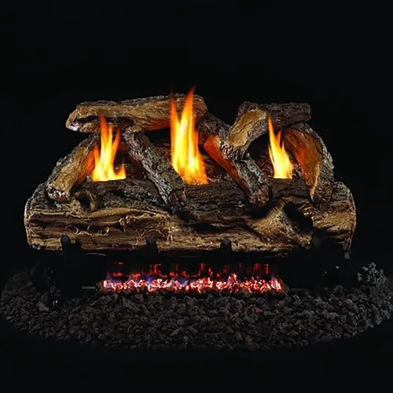 Peterson Real Fyre 24-Inch Split Oak Vent-Free Propane Gas Log Set - Variable FlameBTU Indoor Fireplace Heater