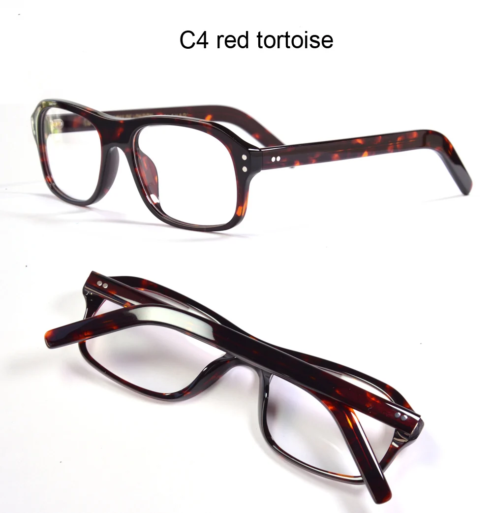 Kingsman Brillengestell mit Etui, Retro, handgefertigt, Acetat, rechteckige Brillen für Herren, Kingsman Agent Eggsy-Brille – Detail 14