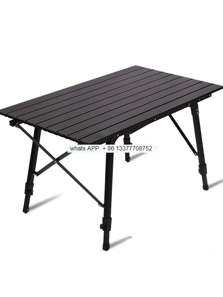 Outdoor Camping Camping Equipment Picnic Table Aluminum Alloy Blackened Egg Roll Table Folding Table