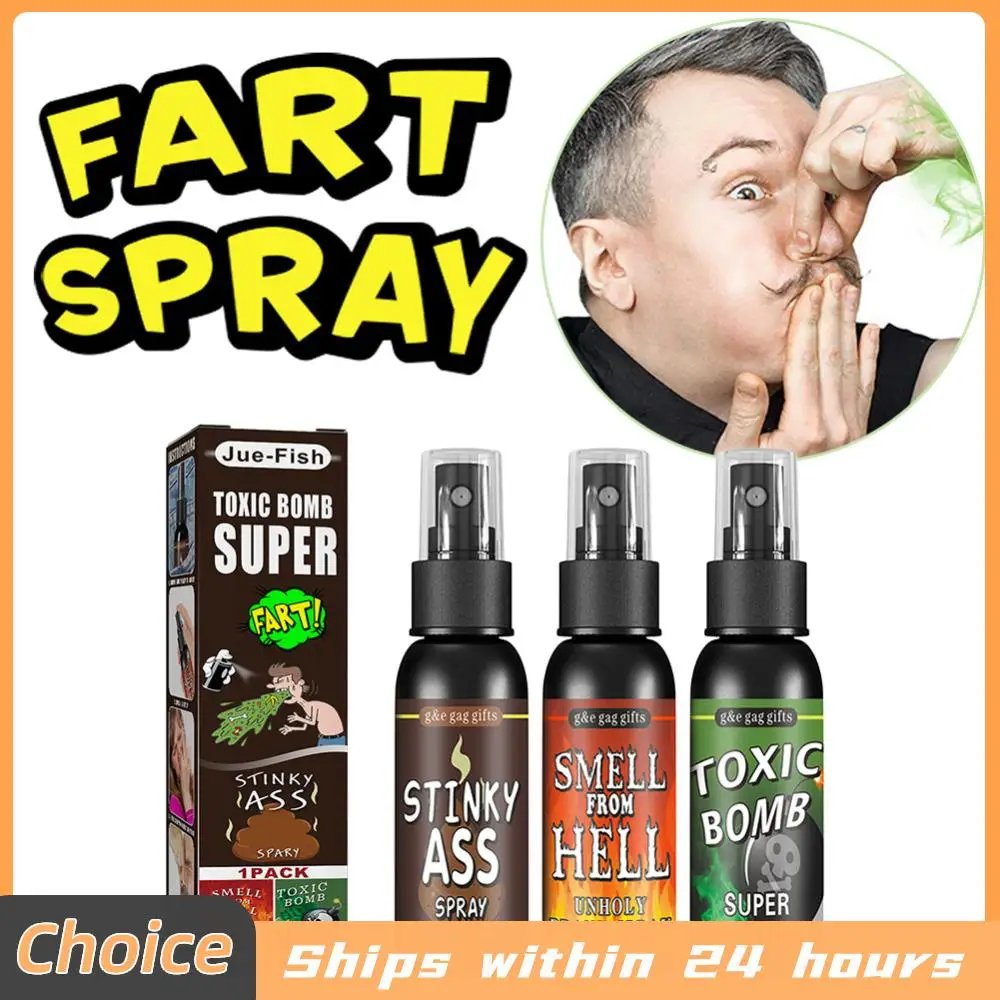 Spray Scherzo Fart Gag 30ml, Liquido in Plastica per Scherzi, Forniture per Feste, Fart Maleodorante per Adulti e Bambini, Non Tossico, Giocattoli Divertenti per Halloween