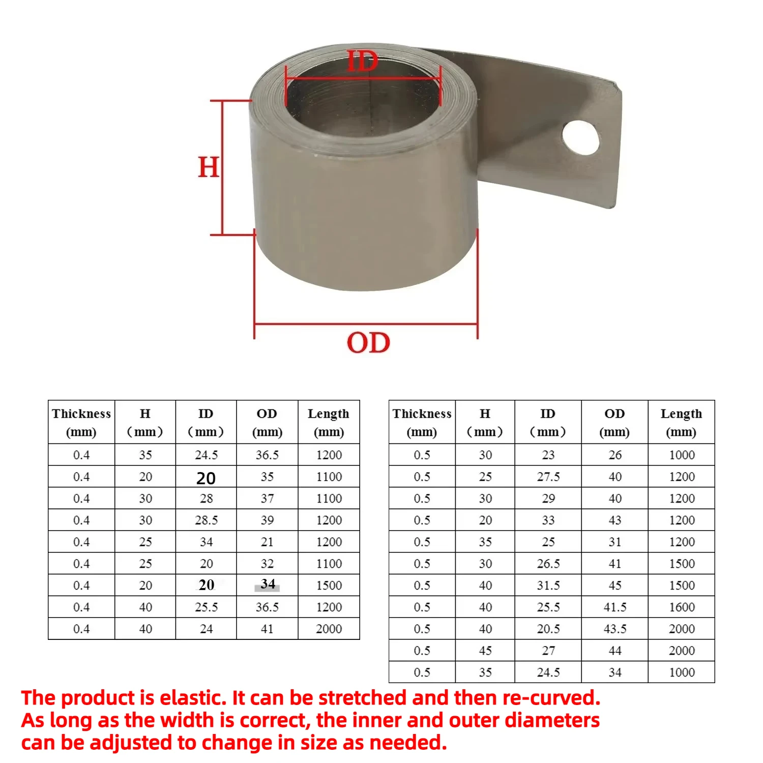 For stainless steel spiral flat wire coil torsion spring constant force extension tarp Torsion for dishwasher door Spring 1PC