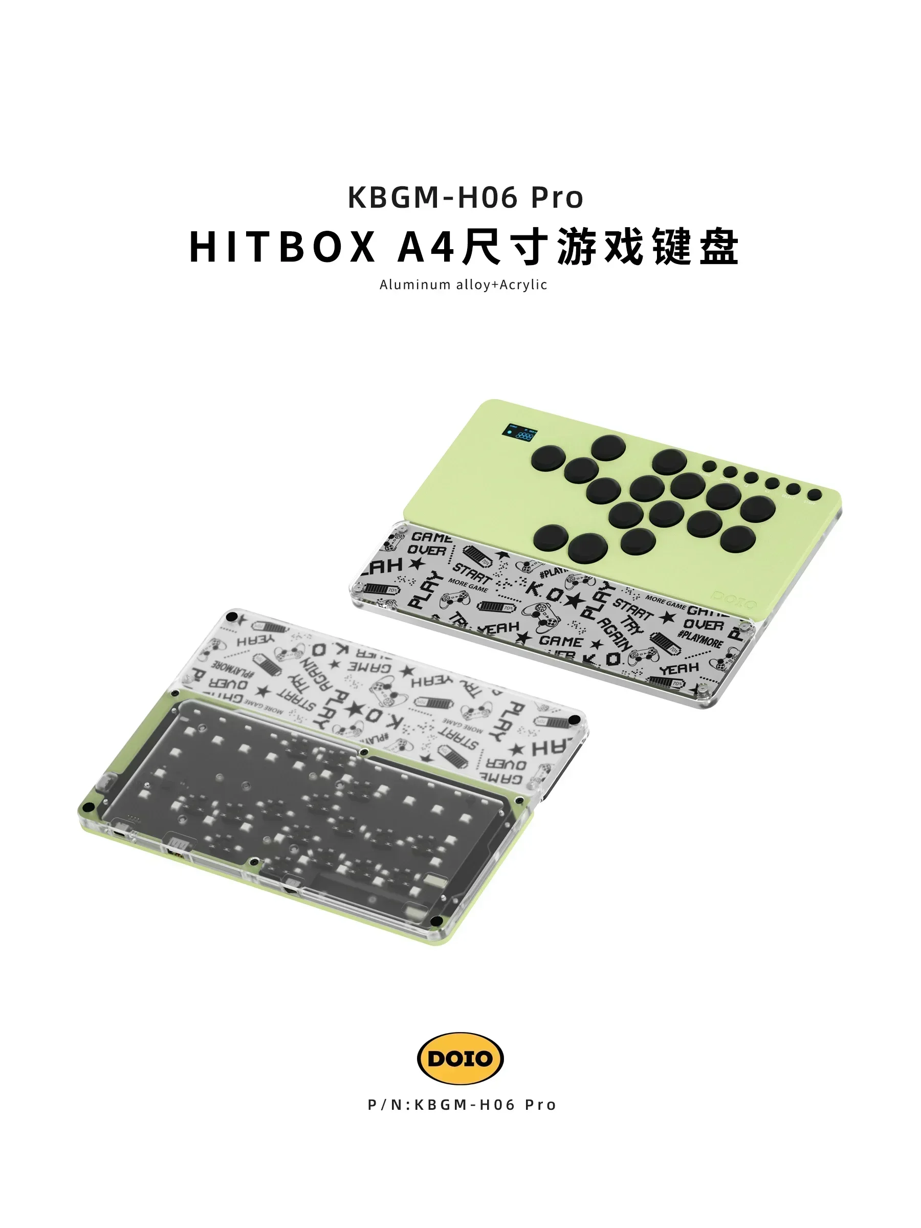 DOIO KBGM-H06 PRO HITBOX PS4 Switch Steam Customize Keypads PS5 SF Aluminum Alloy KOF Tekken Portable A4 Arcade Joystick Gifts