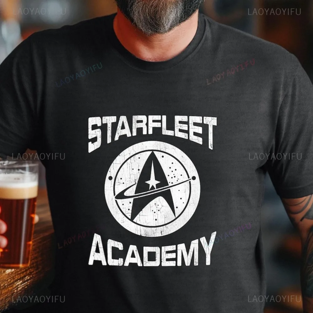 قميص ستار تريك ستارفليت هدية لعشاق الخيال العلمي تي شيرت مستوحى من الفضاء تي شيرت غير رسمي فضفاض للرجال ملابس الشارع بأكمام قصيرة تي شيرت #1