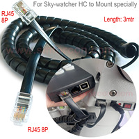 Skywatcher HEQ5 Pro AZEQ6R EQ6GT EQ8 SynScan Hand Control Cable 3m Coiled Spring Spiral Cable
