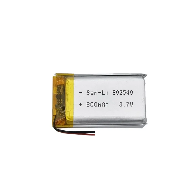 3.7V 850mAh 802540 Lithium Polymer LiPo Rechargeable Battery For Mp3 PAD DVD E-book Bluetooth Speaker Recorder 8*25*40mm