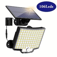 106LED Split Solar Lamp 3 Lighting Mode Outdoor Decoration Sunlight Wall Light PIR Motion Sensor Waterproof Garden Garage Lamp