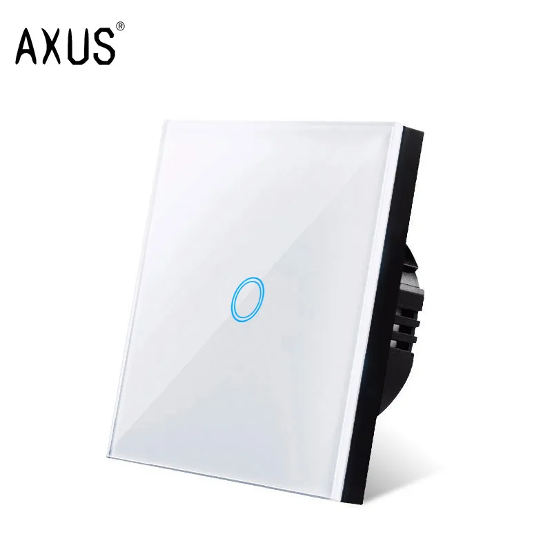 AXUS EU Touch Schakelaar AC100-240V Power LED 1/2/3 Gang Kristallen Glazen Paneel Wandlamp Lichtschakelaar Sensor schakelaars Interruttore