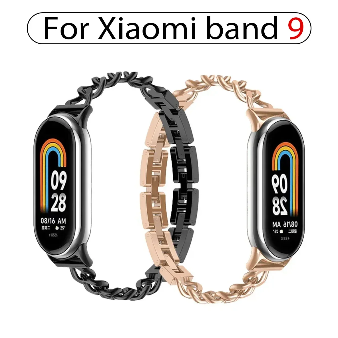 Fashion bracelet strap for Mi Band 9 8 metal hand catary for Xiaomi MiBand 9 8 women Smart Watch replacement accessories