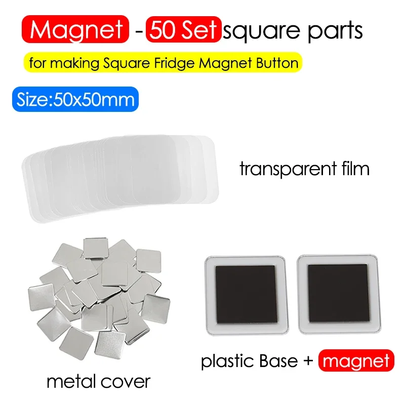 Rotating Style Square Badge Button Maker for DIY Making 50x50mm Badge Pins Art Crafts DIY Making Refrigerator Magnets Badge Pin