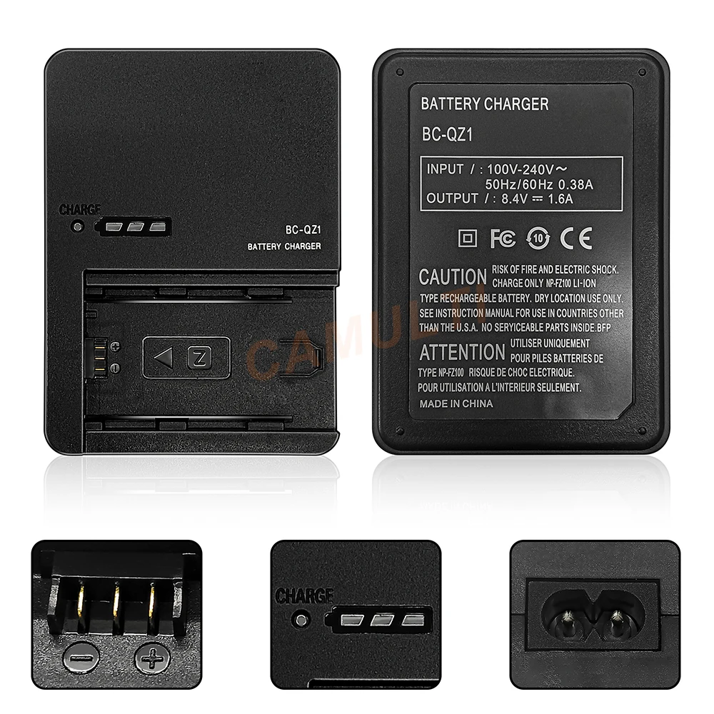 NP-FZ100 Camera Battery Charger Replace BC-QZ1 for Sony A7 III,A7C,A7M4,A7M3,A7R3,A6600,A7R4,A7S3,A9M2,A7R III,ZV-E1 Cameras