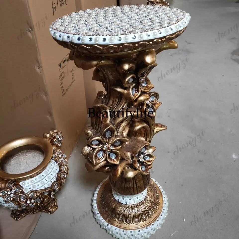 European Roman column floor-to-ceiling fiberglass vase hotel housewarming living room flower arrangement craft ornament