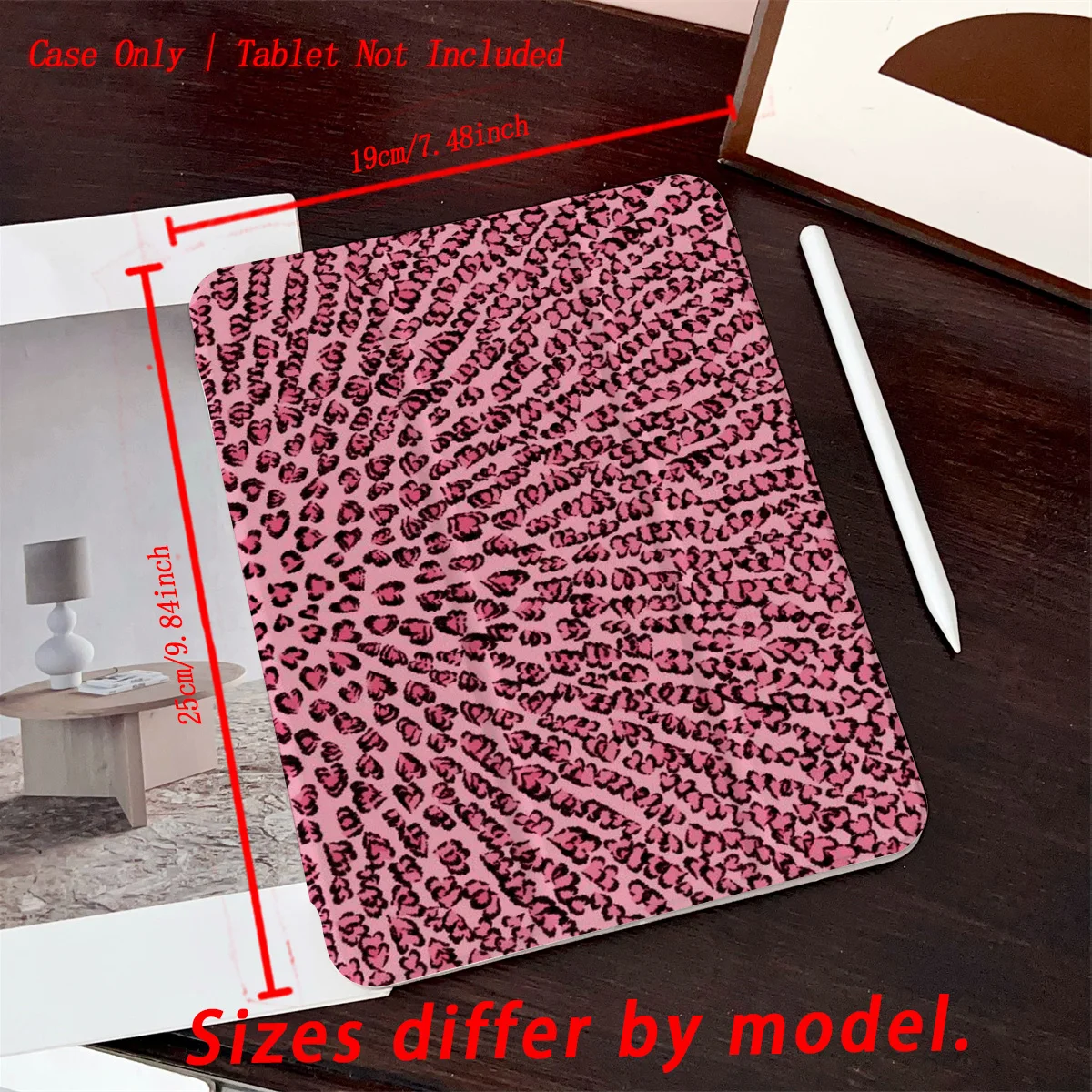 حافظة Y2K بنمط الفهد الوردي لنماذج Apple iPad المتعددة، غطاء حماية عالي التحمل مضاد للسقوط