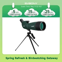 Svbony SV28 Spotting Scope 50/60/70/80mm Powerful Zoom With Tripod Waterproof,Camping equipment, Target Shooting,Bird Watching