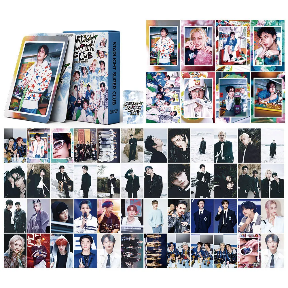 

55pcs Stray Kids Small card SKZOO Felix peripheral photo card Starlight super club Lomo card fan collection gift