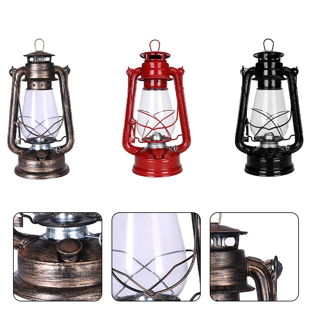 Imagem -03 - Vintage Querosene Óleo Lâmpada Lanterna Retro Querosene Luz Barraca de Acampamento Iluminação Atmosfera Decorativa Campinglight ao ar Livre 31cm 1pc