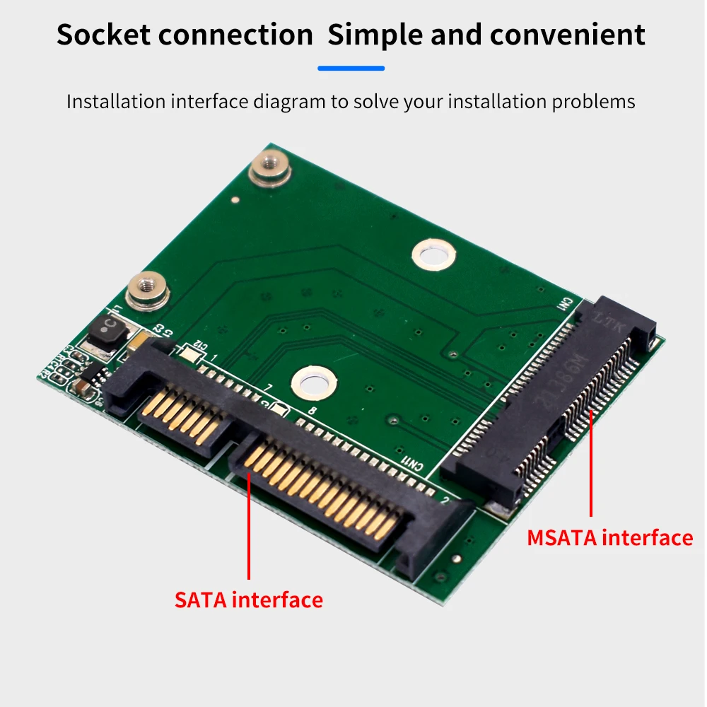 TISHRIC M.2 MSATA SSD To 2.5 SATA Adapter M2 Mini PCI SSD Converter Riser Card Module Board For PC Laptop Add On Card Up To 6Gps