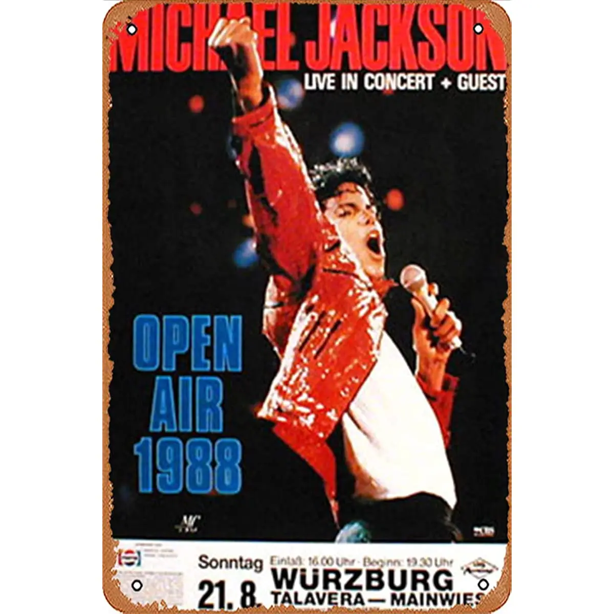 Jackson, Michael concert poster Poster Retro Metal Tin Sign Vintage Sign for Home Coffee Wall Decor