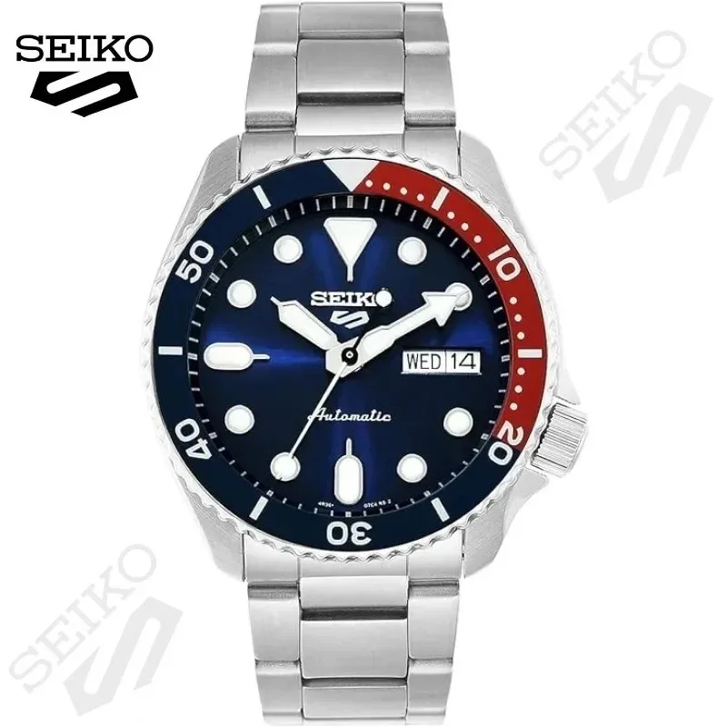 Оригинальные часы SEIKO 5, спортивная серия, автоматические водонепроницаемые стальные ремешки, круглые вращающиеся кварцевые классические модные