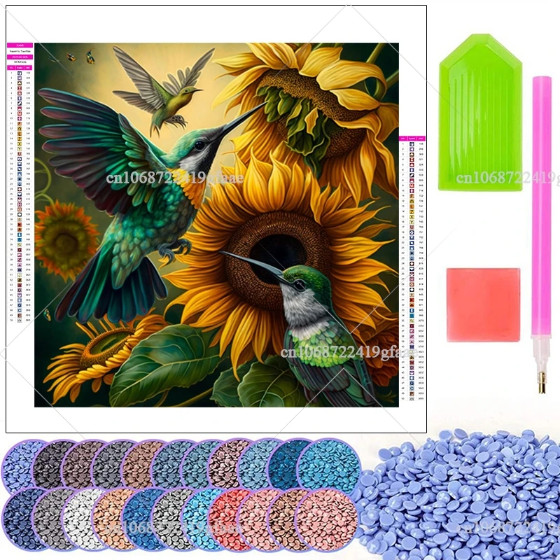 Flowrs Birds 5D Diamond Painting Kits Full Drill Rhinestone Flowers Wall Art Diamond Embroidery Mosaic Cross Stitch Home Decor image 2