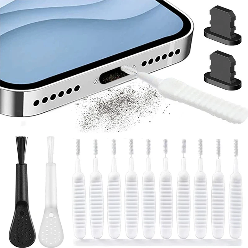 Mobile Phone Charging Port Dust Plug Cleaning Brush Dedusting Brush Shower Dust Cleaning Brush Computer Keyboard Cleaning Tools