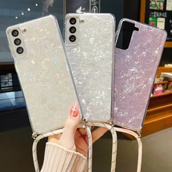 Custodia per telefono in marmo con cordino a tracolla per Samsung Galaxy A54 A34 A14 A53 A13 A23 A52 A72 A22 A12 A71 A51 A21S Cover posteriore rigida per PC