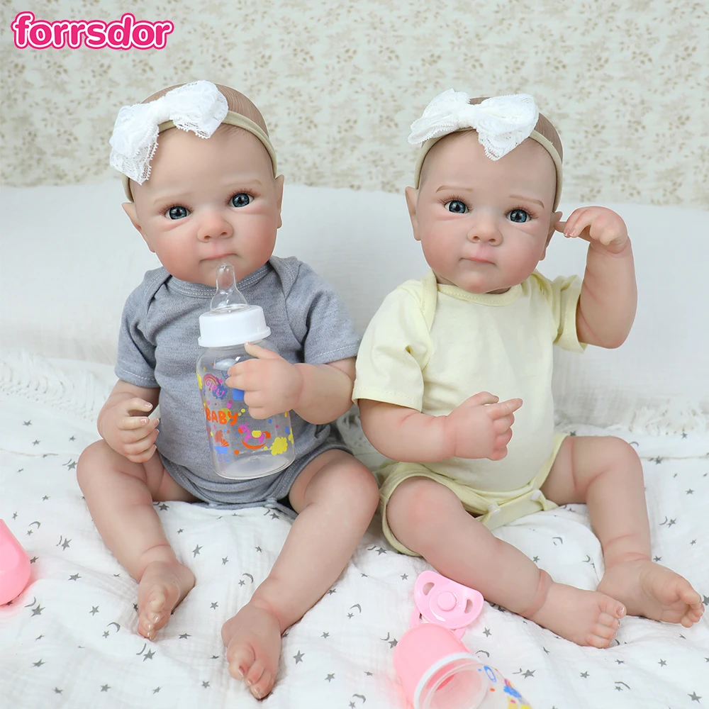 

19-дюймовые силиконовые виниловые куклы Reborn для всего тела Bettie Twins Girl с 3D-кожей ручной работы с видимыми венами, игрушки «сделай сам» для девочек, подарки