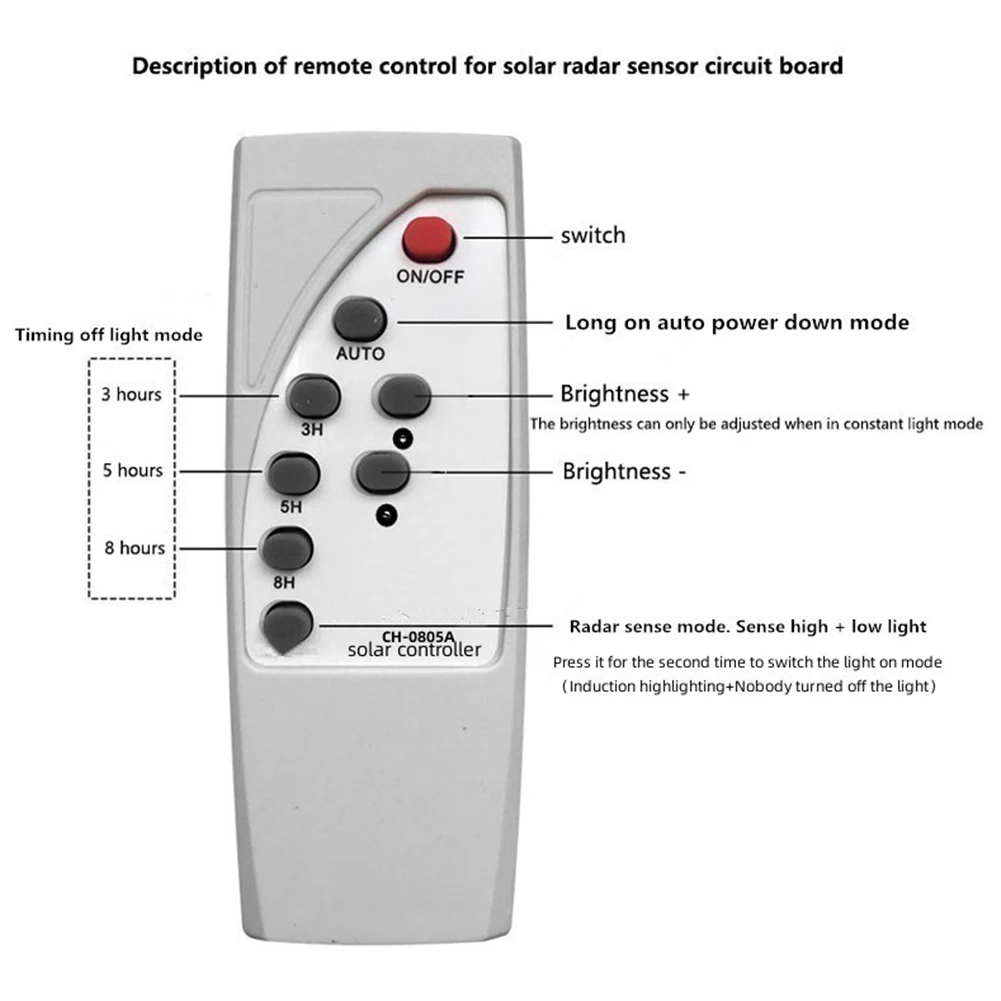 Automatic Control Lamp Board Solar LED Driver Board Multi-function Practical Creative Human Body Induction with Remote Control