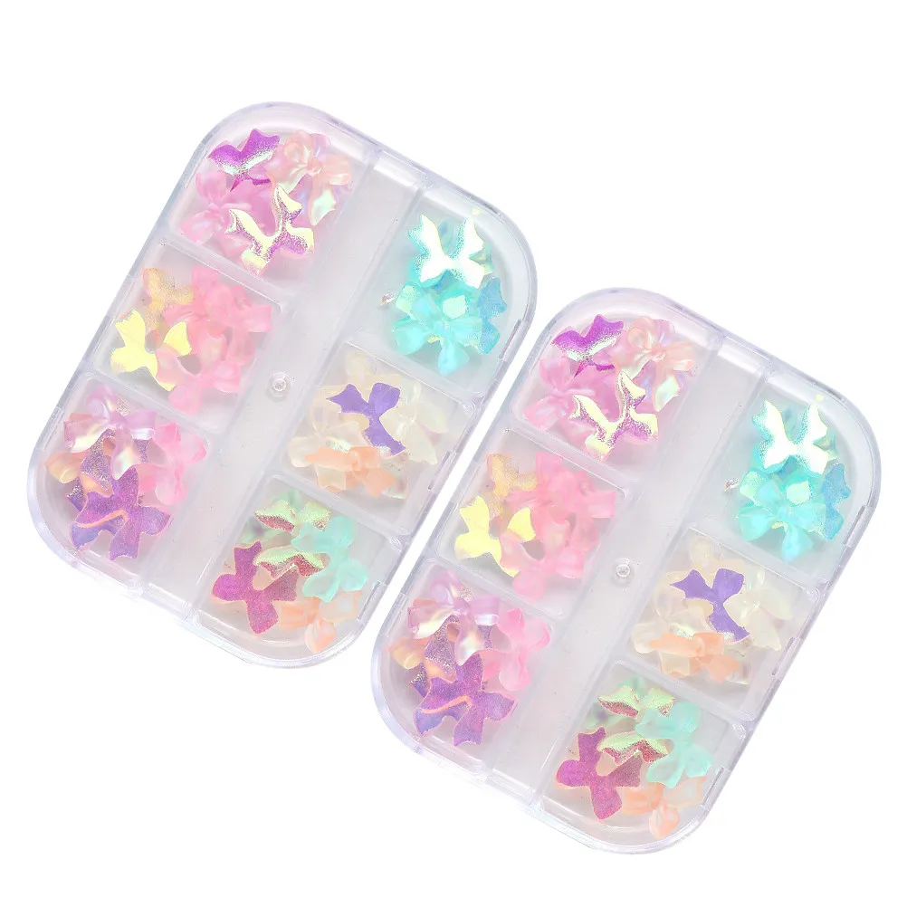 2 Boxes Small Nail Bowknot Decor Manicure DIY Ornament Exquisite Fingernail Bowknot Accessories Nail Art Manicure Ornament