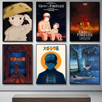 Grave of The Fireflies Miyazaki Ghibli Poster Home decor HD sticky wall waterproof home living room bedroom bar decoration
