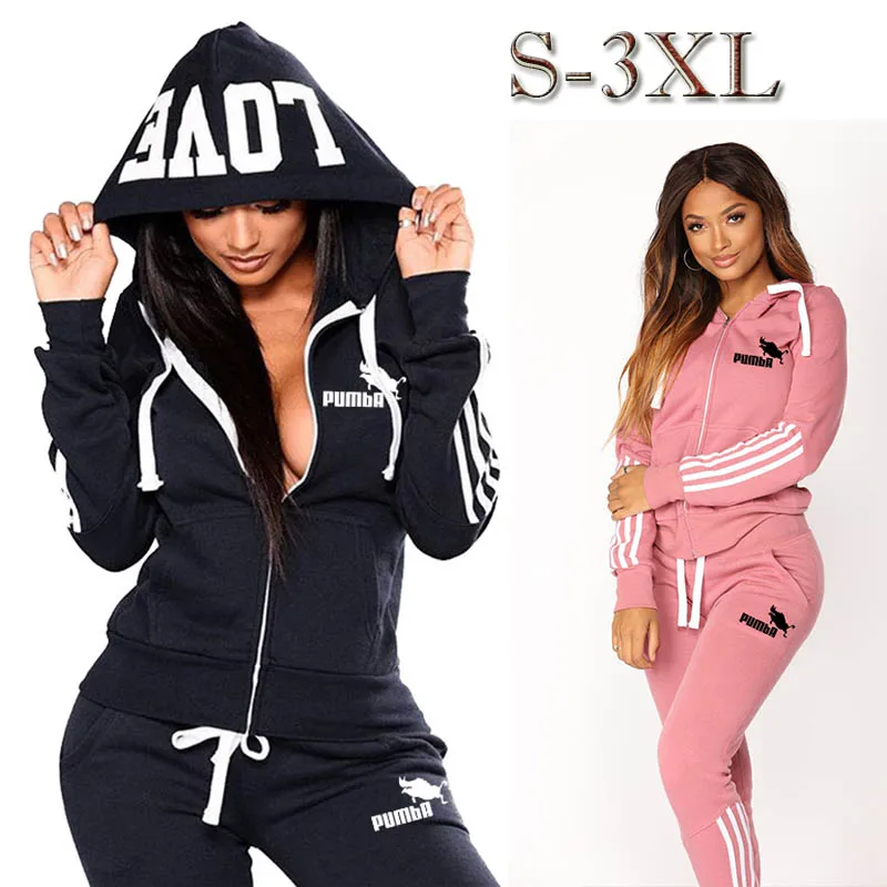 Gym Two Piece Sets for Women Jogging Women\'s Tracksuit Sports Comfortable Zip Hoodie Outdoors Slim Fit Casual Daily High Quality