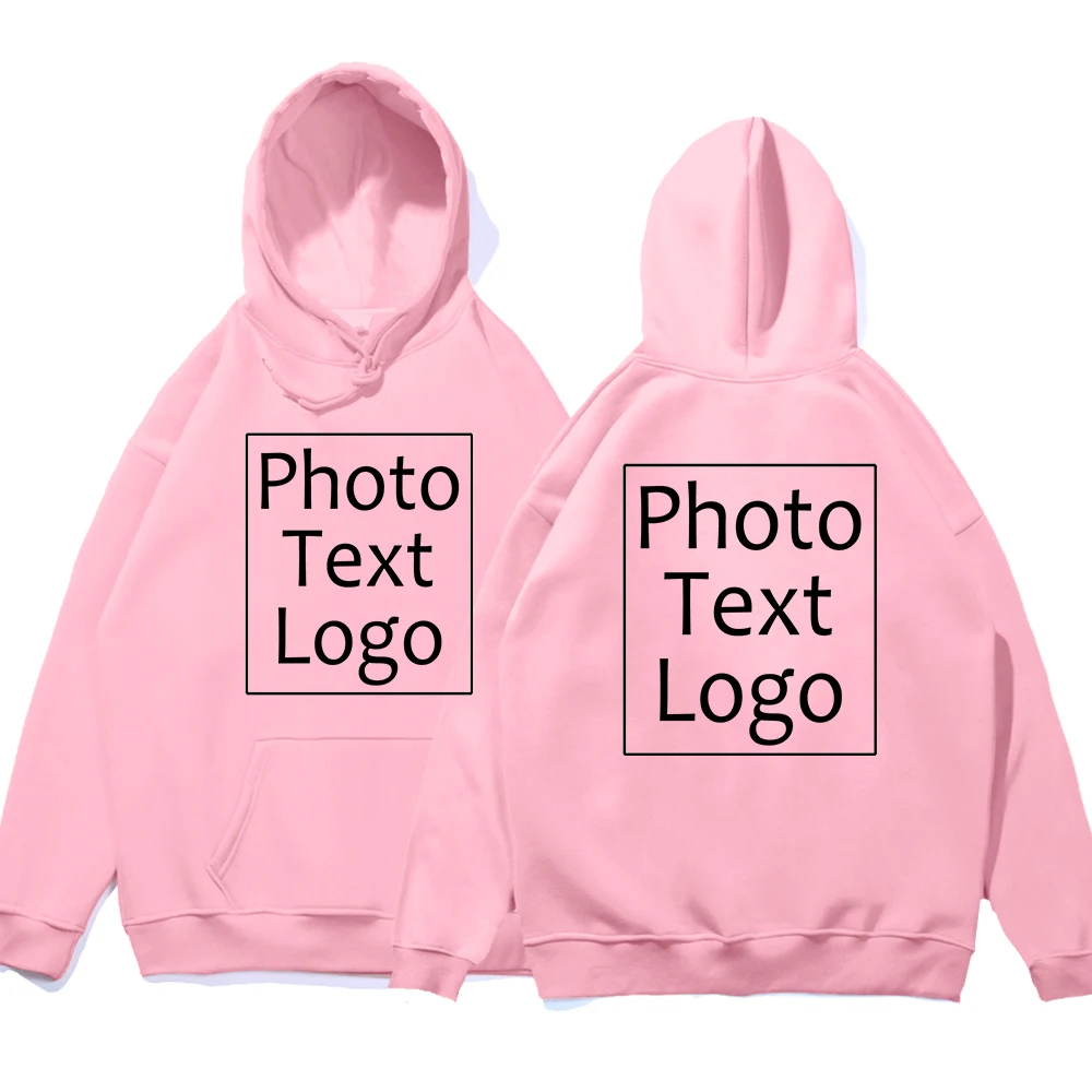 Autumn Fleece Hoodie Woman Custom Personalized Print Pullover Street Y2K All-Match Clothes Casual Loose Pocket Unisex Sportswear