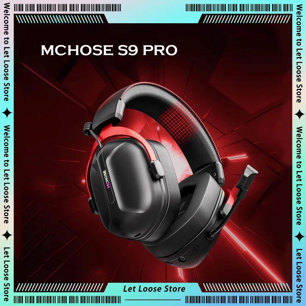 MCHOSE S9 Wireless Bluetooth Head-mounted E-sports Earphones  Aluminum Alloy Head Beam Hifi Sound Stereo Custom Gamer Earphones