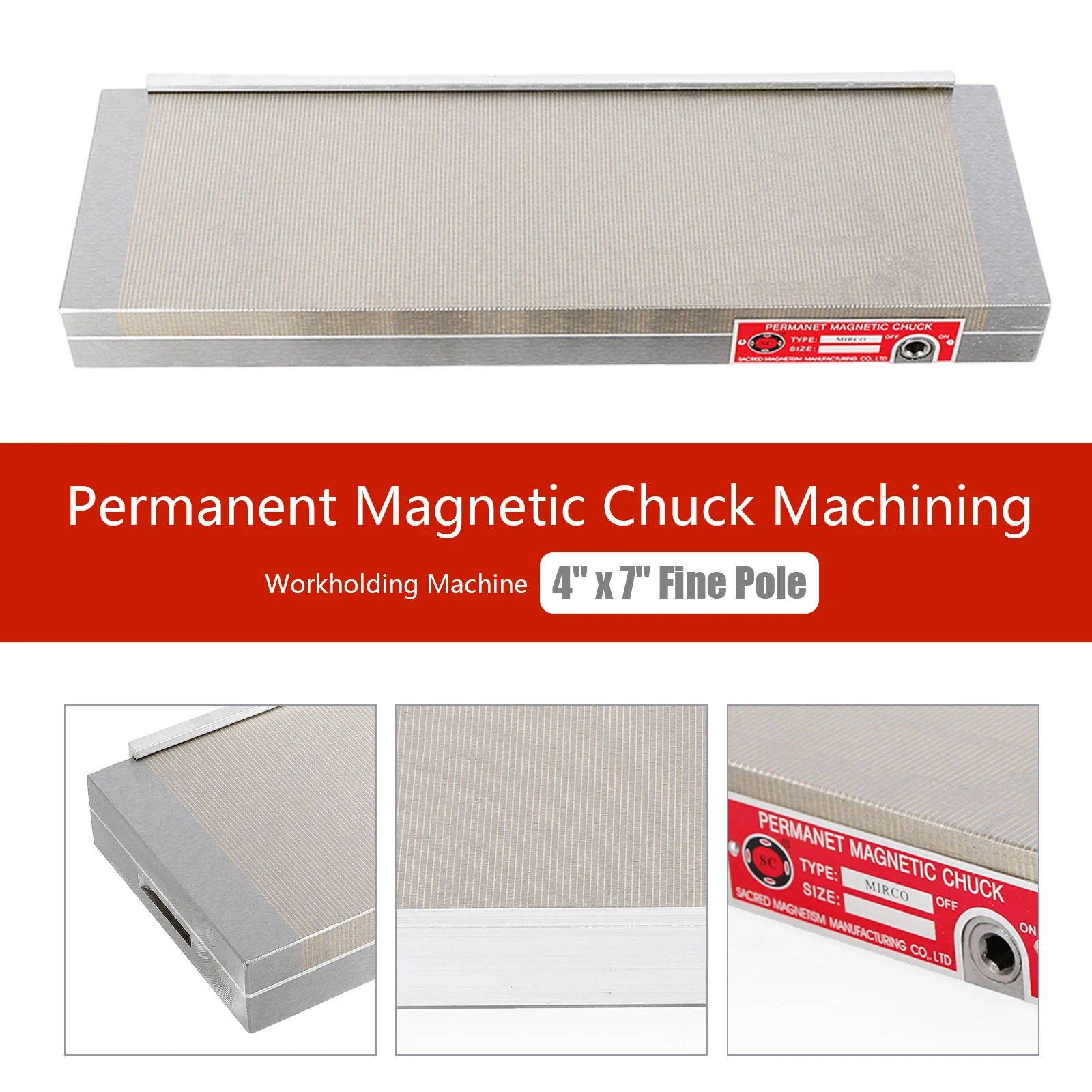 Imagem -05 - Permanent Magnetic Chuck Usinagem Workholding Machine Kits Pólo Fino x 7
