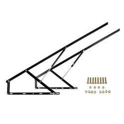 2 Sets Pneumatic Storage Bed Lift Mechanism Heavy Duty Steel Gas Spring Bed Storage Lift Support Bar Kit Load Capacity 60KG