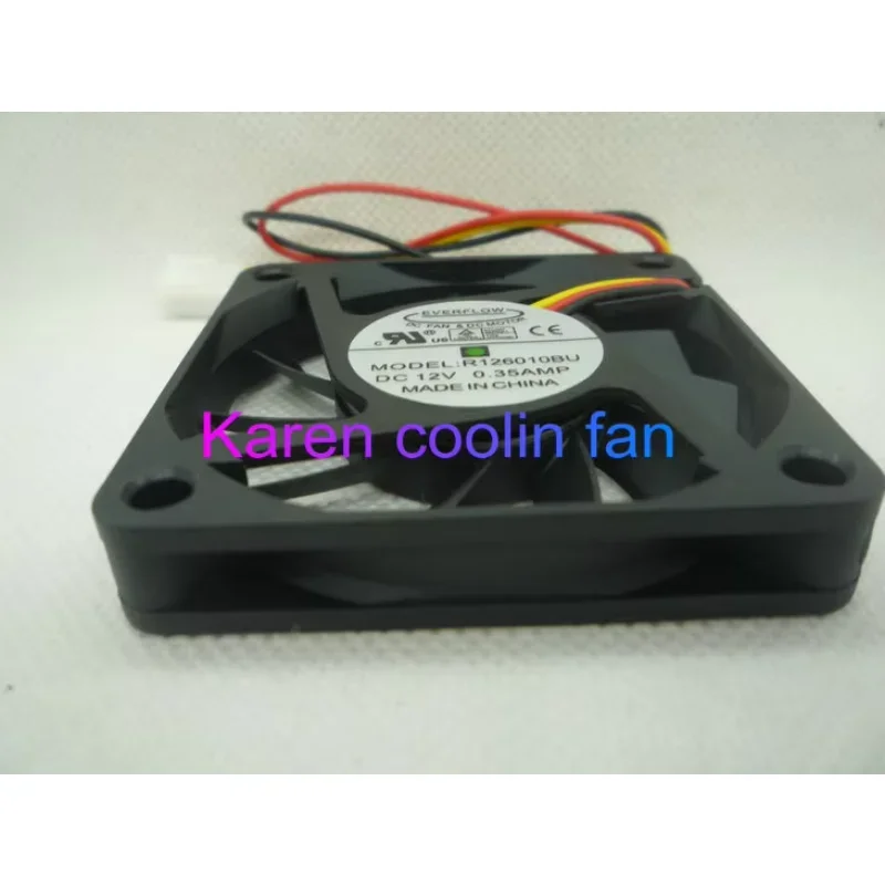 

Everflow R126010BU Server Cooling Fan DC 12V 0.35A 60x60x10mm 3-wire