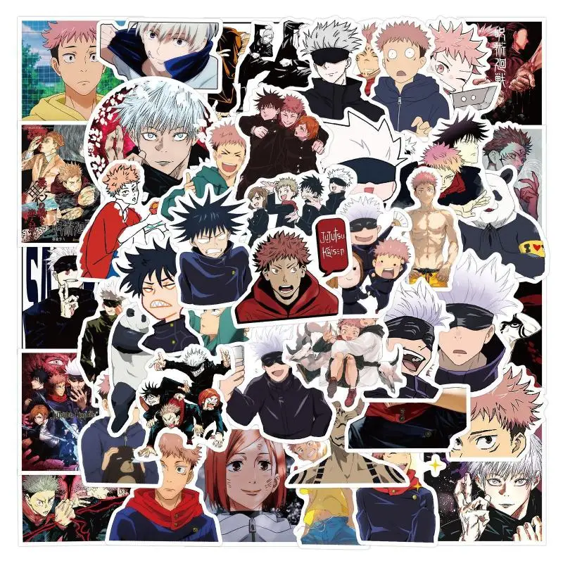 Jujutsu Kaisen 50Pcs Sticker Anime Creative Fashion Skateboarding Refrigerator Ipad Decoration Cartoon Stickers Accessories