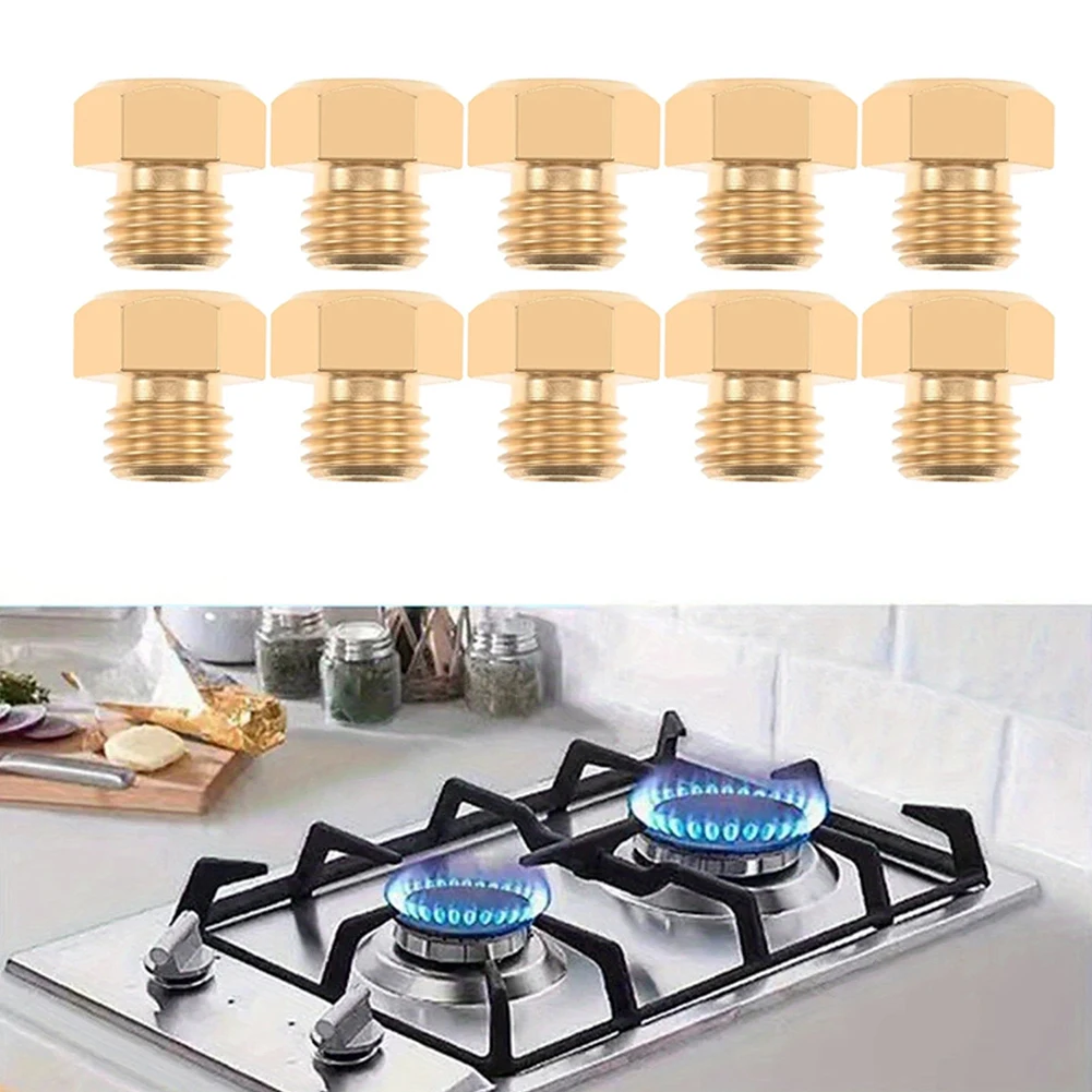 12 Piece Brass for gas Stove Nozzles for SABAF Compatible with 20mbar for g25 Natural for gas Five Burner Cooktops for m6 x 0.75