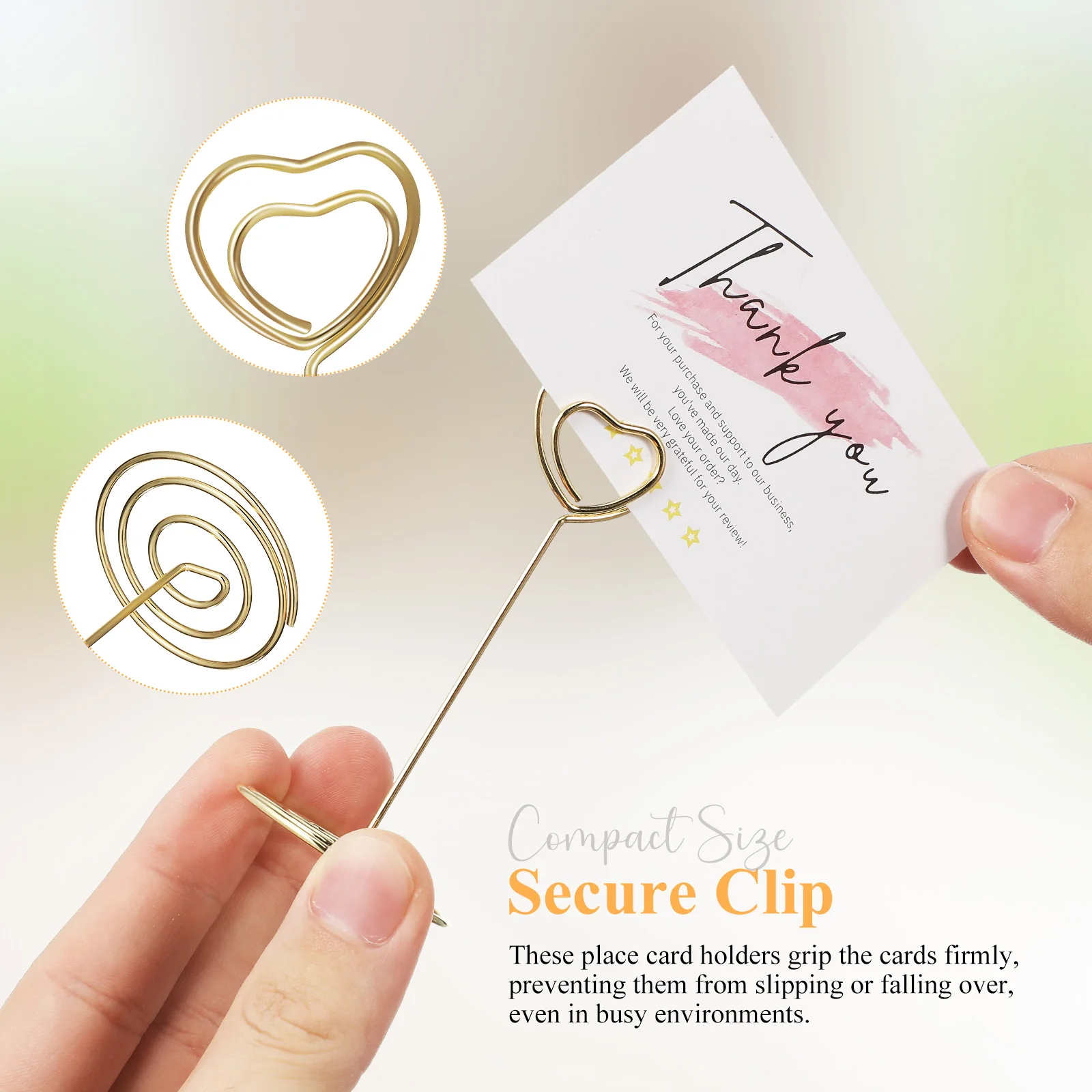 

40pcs Table Number Holder Heart Shaped Metal Clips Secure Grip Compact Size Wedding Table Sign Holders Name Card Holders