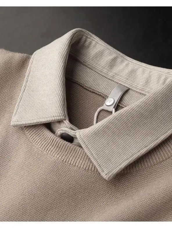 

Мужской модный вязаный свитер премиум-класса с воротником, повседневный, универсальный, утепленный, для осени и зимы