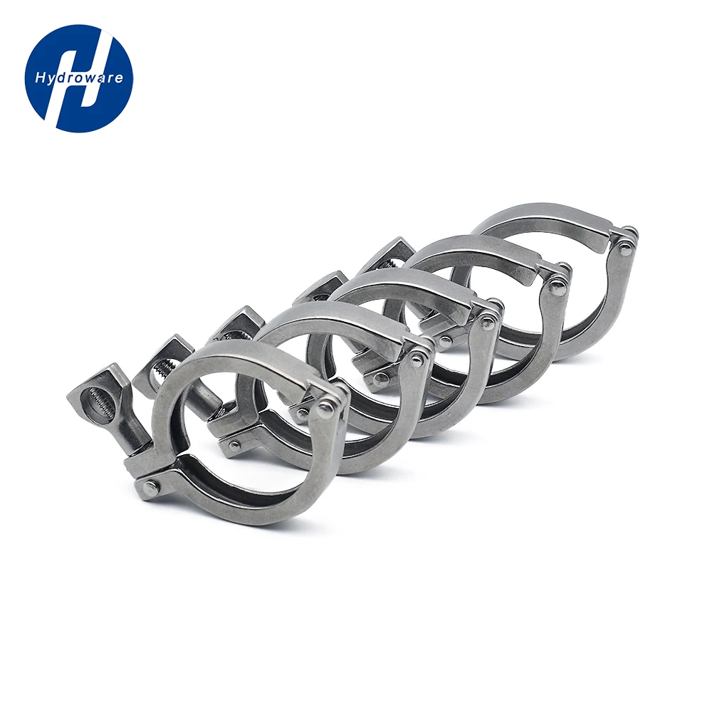 

k130mm/145mm/155mm/168mm/183mm SS304 Sanitary Stainless Steel Tri Ferrule Clamps Clover Quick to Connect Self-made Pipe Fitting