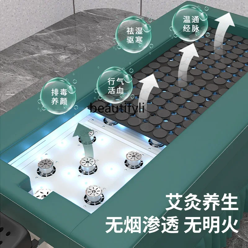 

VSmokeless Moxibustion Bed Facial Water Circulation Head Therapy Bed Thai Massage Bed Traditional Chinese Medicine Fumigation