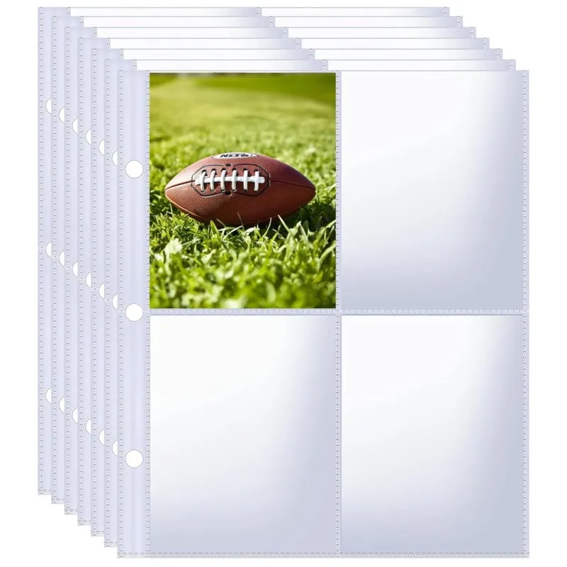 4 Pockets Photo Card Holder Binder Trading Album For Baseball YuGiOh Pokemn Sports Cards Sleeves A5 6 Hole Refill Page Kids Toy